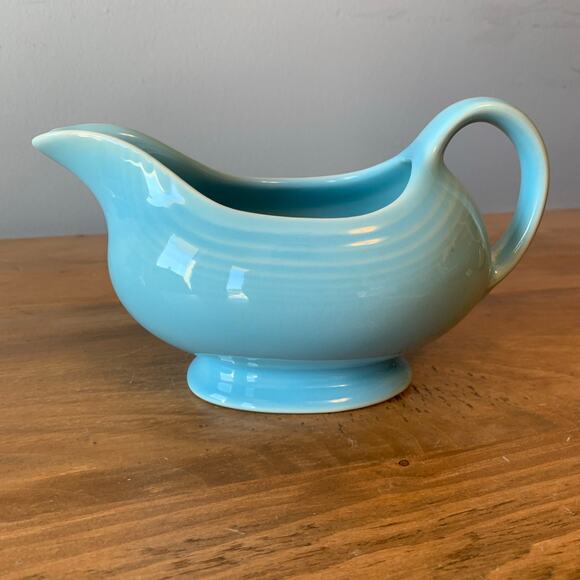 Fiesta Fiestaware Gravy Boat Sauceboat Sky Blue Homer Laughlin USA - Picture 10 of 11